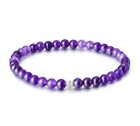 Togous Beaded Bracelets for Women, 4mm Adjustable Stretch Stone Jewelry with Spacer Beads - Perfect Birthday Mother's Day Gifts, Adjustable, Stone, nature stone