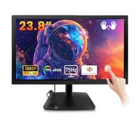 TOGTRATRIC IPS Touchscreen Monitor 23.8 Inch, 75Hz, Built-in Speakers, FHD 1920x1080P 10-Points Multi Touch PC Screen, HDMI, VGA, 99% sRGB Computer Desktop Touch Display, VESA, Black
