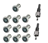 TOGU 10PCS of 220-degree Solid Brass Peep Holes for Door with 16mm Drill Bit, Compatible with Door Thick from 1-3/8" to 2-1/6", Satin Nickel Finish