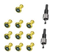 TOGU 10PCS of 220-degree Solid Brass Peep Holes for Door with 16mm Drill Bit, Compatible with Door Thick from 1-3/8" to 2-1/6", PVD Gold Finish