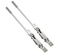 TOGU 2 Pack Lever Extension Flush Bolt Latch Slide Bolt Lock in 6" 8" 10" 12",Concealed Security Door Lock for French Doors,Composite Doors,Wood Doors,Brushed Stainless Steel Finish-12"
