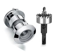 TOGU 3828 Brass Extra Larger peep Holes for Door with 1-1/10“ Drill Bit, 220-degree Door viewer Peephole with Privacy Cover, Fitting Door Thick from 1-3/5" to 2-1/5", Polished Chrome Finish