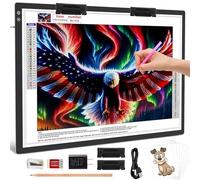 TOHETO - 23.6 x 15.7 inch A2 Rechargeable Light Pad, Large LED Light Board for Diamond Painting, 3 Color Modes Light Box, Diamond Art Light Table, Light Box for