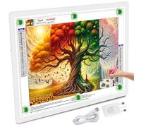 TOHETO A2 Light Pad 25.2''x18.4'', Large Magnetic LED Light Board for Diamond Painting, 3-Color Modes Light Box for Tracing, 6-Level & Stepless Dimmerable Diamond Art Light Table for Drawing,Sketching