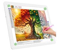 TOHETO A3 Light Board for Diamond Painting, Super Bright Magnetic Light Pad with Side Buttons, Lightbox for Tracing and Drawing, Corded Light Table for Sketching, Animation, Weeding Vinyl (White)