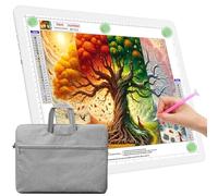 TOHETO A3 Light Board with Bag for Diamond Painting, Super Bright Magnetic Light Pad with Side Buttons, Lightbox for Tracing and Drawing, Corded Light Table for Sketching, Weeding Vinyl (White)