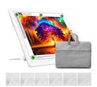 TOHETO Rechargeable A3 Light Board with Stand, Bag, Super Bright Magnetic Light Pad with Side Buttons, Wireless Light Box for Tracing and Drawing, Cordless Light Table for Diamond Painting, Sketching