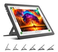 TOHETO Rechargeable A4 Light Board with Stand, Super Bright Magnetic Light Pad with Side Buttons, Wireless Light Box for Tracing and Drawing, Cordless LED Light Table for Diamond Painting, Sketching