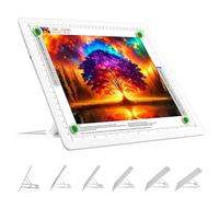 TOHETO Rechargeable A4 Light Board with Stand, Super Bright Magnetic Light Pad with Side Buttons, Wireless Light Box for Tracing and Drawing, Cordless LED Light Table for Diamond Painting, Sketching