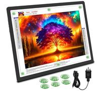 TOHETO Rechargeable Magnetic A2 Light Board 25.2''x18.4'', Large Diamond Painting Light Pad with Side Buttons, 3 Light Colors Light Box for Tracing and Drawing, Dimming LED Light Table for Sketching