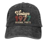 Tohheasp 49th 48th 47th 46th 45th 44th 43th 42th 41th 40th Birthday Gift Vintage 1974 1975 1976 1977 1978 1979 1980 1981 1982 1983 Hat, 1977 Black, One Size