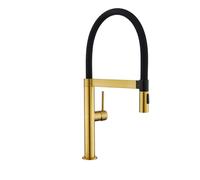Tohlar Gold Kitchen Tap, Kitchen Taps Mixer with Pull Down Spray, Brushed Gold Finish, Gold Color Family, 1 Hole Mount