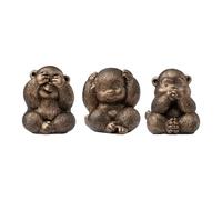 TOHLUCS 3 Wise Monkeys Statue.See no Evil, Hear no Evil, Speak no Evil Monkeys Figurines.Brings Good Luck,Wisdom.Monkey Figurines Home Decor Accents.Decoration Ornaments for Living Room. (Bronze)