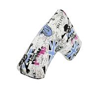 TOHMLAPE Blue Skull Golf Club Blade Putter Head Cover PU Leather With Velcro fastening For Taylormade Ping Titleist Scotty Cameron Callaway