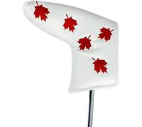 TOHMLAPE Canada Flag Patterned Design Maple Leaf Golf Putter Head Cover for Scotty Cameron Odyssey Blade Callaway Taylormade Titleist Ping Mizuno Cobra,White