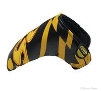 TOHMLAPE Golf Blade Putter Cover Headcover With PU Leather Velcro Closure,Yes Printed Patterned Design for Scotty Cameron Ping Ansor,Black & Yellow