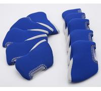 TOHMLAPE Golf Club Iron Head Covers With Visible Transparent Window,Waterproof Neoprene Protective case Rubber Sleeve For Titleist Taylormade Ping Callaway-pack of 10,Blue