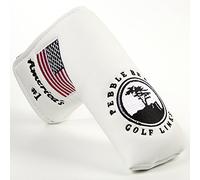 TOHMLAPE Golf Putter Club Head Cover Headcover Pebble Beach America's US Flag Embroidered Blade for All Brands Scotty Cameron Ping Taylormade Odyssey Cobra Ping Mizuno,Red,Navy blue or white (white)