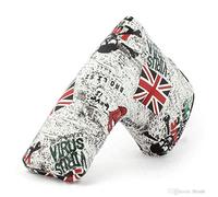 TOHMLAPE Golf Putter Head Covers Blade Putters Head cover With Velcro fastening UK Flag Skull Cartoon Pattern For Taylormade Ping Titleist Scotty Cameron Callaway