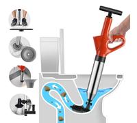 Tohomes Toilet Plunger Heavy Duty,Drain Snake Clog Remover Tools,High Pressure Air Drain Blaster Heavy Duty Plunger for Toilet,Bathroom,Floor Drain,Sewer,Pipe,Kitchen Clogged