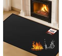 TOHONFOO Fireproof Fireplace Mat, 40 x 30 x 0.04 inch, Black, Modern, Area Rug, Fire Resistant, Protect Floors from Sparks Embers