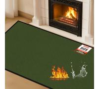 TOHONFOO Hearth Rugs for Fireplaces, 48 x 28 inches Fire Resistant, Fireproof Fireplace Mat, Fire Retardant Hearth Pad for Wood Stove & Indoor/Outdoor - Green