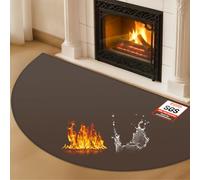 TOHONFOO Hearth Rugs for Fireplaces Fire Resistant, 24 X 42 inches Half Round Fireproof Fireplace Mat Hearth Area Rug, Fireproof Mat for Fireplace Indoor & Outdoor, HR-24-42-BN-1