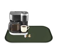 TOHONFOO Silicone Coffee Maker Mat with Lip, 24'' x 16'' Heavy Duty Coffee Maker Mat for Countertops, Coffee Tray Fit Under Coffee Machine Appliance Automatic Machines Espresso Accessory, Dark Olive
