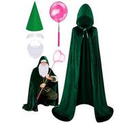 TOHONGADON Halloween Gnome Costumes, Dwarf Costumes with Hats Beards Eyebrow Cloak Accessories, Gnome Dwarf Costume for Halloween Party