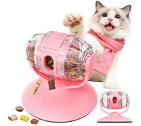 TOHONGADON Interactive Cat Treats Dispenser Toy, Pet Valentine Puzzle Feeder Food Dispenser, Kitty Interactive Enrichment Toys, Dispensing Foods Slow Feeder for Indoor Cats IQ Training, Pink