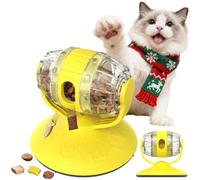 TOHONGADON Interactive Cat Treats Dispenser Toy, Puzzle Feeder Food Dispenser, Kitty Interactive Enrichment Toys, Dispensing Foods Balls Slow Feeder for Indoor Cats Stimulating Toys, Yellow