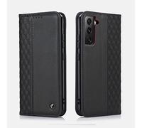 TOHULLE Case for Samsung Galaxy S22 Plus, Premium PU Leather Wallet Case Card Holder Kickstand Built-in Magnetic Closure Plaid Pattern Flip Folio Phone Cover for Samsung Galaxy S22 Plus - Black