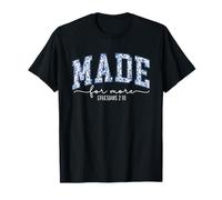 Toile Blue Flower Made for More Ephesians 2:10 Bible Women T-Shirt