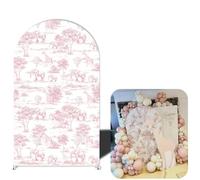 Toile De Jouy Blue/Pink Safari Baby Shower Arch Backdrop Cover French Birthday Wedding Bridal to be Shower Background Home Decoration (G-4376,7.2FT (7.2x4ft))