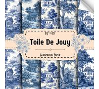 Toile De Jouy Scrapbook Paper: 20 Double Sided Sheets, Vintage Toile for Wrapping, Origami, Card Making, Decoupage, & More