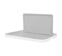 Toilet, 50.5x39x3cm Dog Litter, Pet Puppy Potty Tray with Wall, Pee Pad Holder Dog Toilet Potty Training Tray for Yorkshire, Tea Cups (White and Grey)