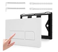 Toilet Actuator Plate Compatible with UP300 UP320 Series, 2 Quantities Flush, Double Flush Actuator Plates, Toilet Square Cistern Replacement Parts, Push Plate with Flush Lever Set and Mounting Frame