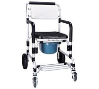 Toilet Adult Wheelchair Commode Chair Wheelchai Shower Chair with Arms and Wheels Moving Bedside Commode Shower with Brake Wheelchair Lightweight Walker Disabled
