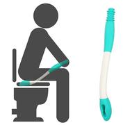 Toilet Aid Tool, Long Reach Comfort Wipe 15in Self-Assist Bottom Wiper for Disabled, Pregnant, Elderly Grips Toilet Paper or Pre-Moistened Wipes