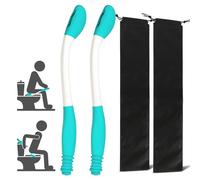 Toilet Aids for Wiping, 15.7" Long Reach Butt Wiper Tools, 2Pack Bathroom Bottom Buddy Wiping Self Assist for Disabled,Elderly,Pregnant (2 Pack)