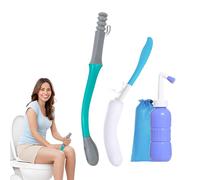 Toilet Aids Set for Wiping - Long Handle Butt Wiper for People Overweight, Elderly and Disabled, Bottom Buddy Wiping Aid for Bathroom (4PCS Personal Hygiene Kit)