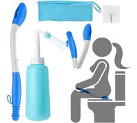 Toilet Aids Tools, Folding Toilet Aid Bidet Sprayer Bottle Long Comfort Butt Wiper for Pregnant Elderly, Toilet Aids Set for Wiping for Home Travel