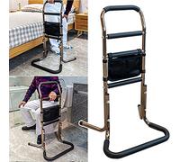 Toilet Armrest Frame for Elderly, Non-Slip Standing Support Device with 4-Level Height Adjustment - Load-Bearing 136Kg - Senior Citizens Assistance Handrail.