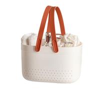 Toilet Basket - 25x17x14.5cm Bathroom Storage Baskets, Toiletry Storage Organizer, Shower Organizer with Silicone Handles | Portable Draining Toiletries for Shower Bathroom Kitchen Cosmetics