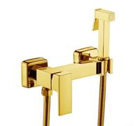 Toilet Bidet Douche Spray, Handheld Bidet Sprayer Kit, Hanging Shower Head Hose Angle Valve, For Bathroom Toilet(Gold)