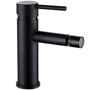Toilet Bidet Faucet Set Kit Brass Hand Bidet Faucet Compatible with Bathroom Single Handle Sinks Mixer Tap Cold and Hot Water Tap-Matt Black Matt Black Bathroom Sink Fauc