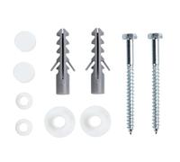 Toilet Bidet Installation Kit, Complete Fixing Set - M6 x 70mm Anchors & Screws, White Caps & Plastic Washers, Universal Mounting Accessories for Toilet & Bidet Attachment, Bathroom Floor Fixtures