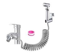 Toilet Bidet Sprayer Head Bathroom Cloth Diaper Washer with 2 Way Shower Diverter, Hand Shower Holder 59" Telescopic Hose for Personal Hygiene, Toilet Cleaning, Pet Bath