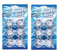 Toilet Block -Power Blue Blocks - White Bleach Blocks - Clean and Fresh Toilets by Duzzit (2, Power Blue Block)
