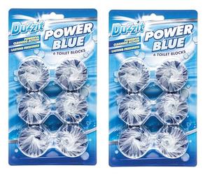 Toilet Block -Power Blue Blocks - White Bleach Blocks - Clean and Fresh Toilets by Duzzit (2, Power Blue Block)